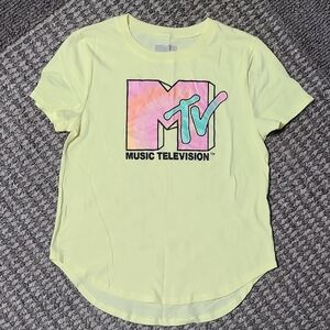 MTV Graphic T-Shirt Yellow Size Large‎